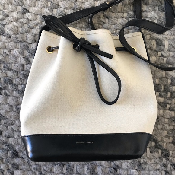 Mansur Gavriel Handbags - Mansur Gavriel Canvas & Leather Bucket Bag